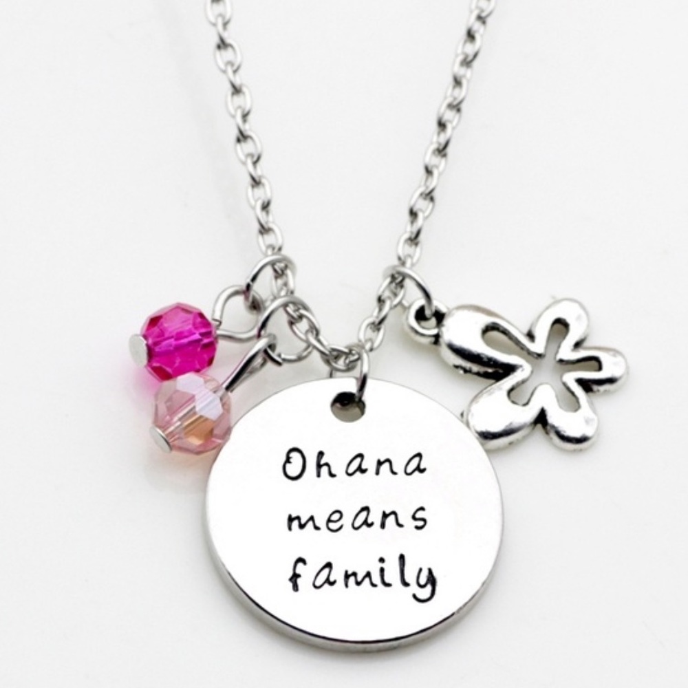 Disney Ohana means family charm necklace